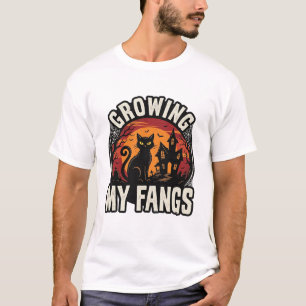 T-shirt Chemise de chat noir Halloween faisant pousser mes