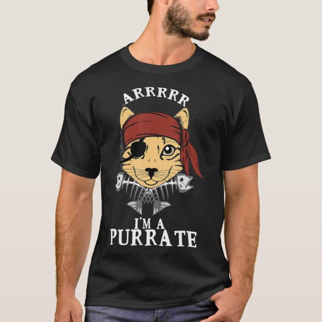 T-shirt Chemise de chat Pirate Arr Purrate Kitty Eye Patch (Devant)
