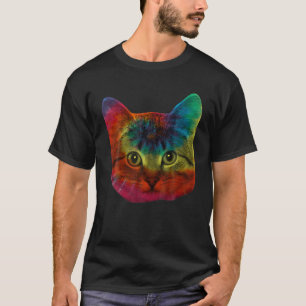 T-shirt Chemise de chat Teint Teint T Chemise de chat Colo