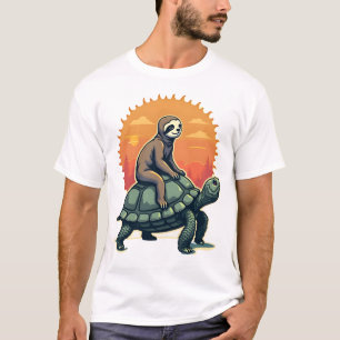 T-shirt Chemise de cheval à dos de tortue de paresse vinta