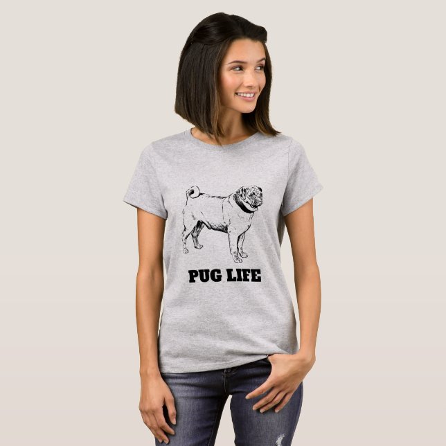 T-shirt Chemise de chien de carlin de la vie de carlin (Devant entier)