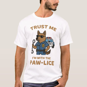T-shirt Chemise de chien de l'officier de poux de mâchoire