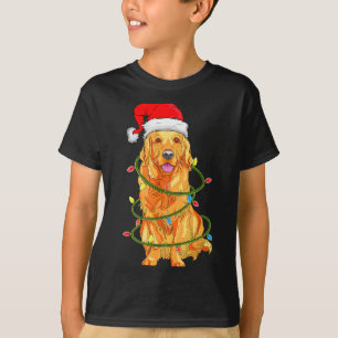T-shirt Chemise de chien de Noël, chemise de retriever dor