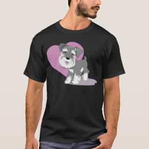 T-shirt Chemise de chiot de Schnauzer miniature d'amour