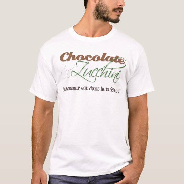 T-shirt Chemise de chocolat et de courgette pour lui (Devant)