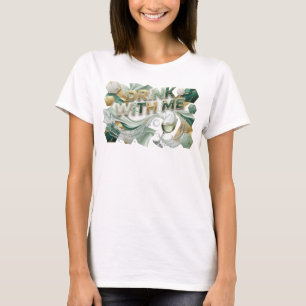 T-shirt Chemise de citation de boisson chic et colorée ave
