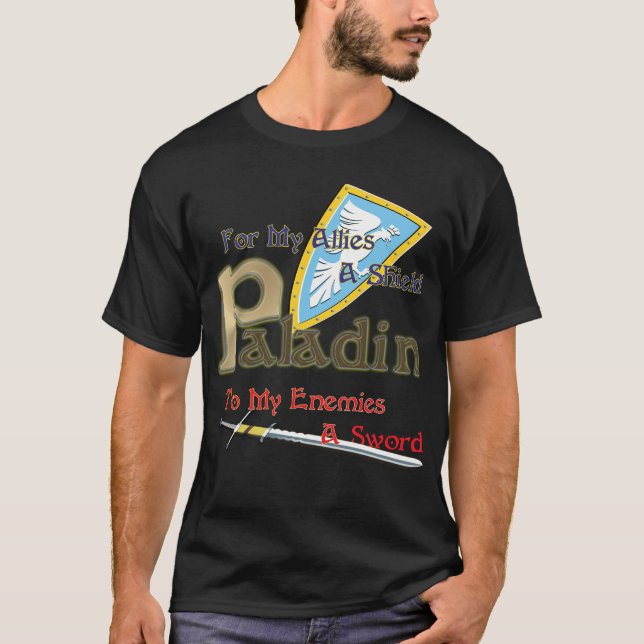 T-shirt Chemise de classe de Paladin RPG (Devant)