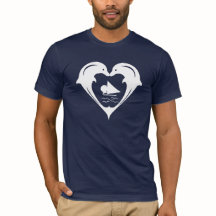 Chemise de coeur de dauphins