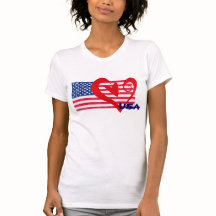 Chemise de coeur de drapeau des Etats-Unis