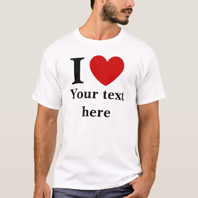 T-shirt Chemise de coeur d'I des hommes (personnalisez (Devant)