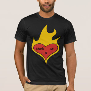 T-shirt Chemise de coeur incendie personnalisée