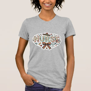 T-shirt Chemise de conception de gravure vintage infirmièr