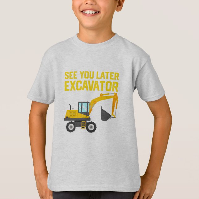 T-shirt Chemise de construction d'excavatrice d'enfant en (Devant)
