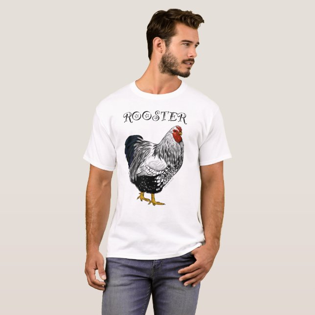 T-shirt Chemise de coq de Wyandotte lacée par argent (Devant entier)
