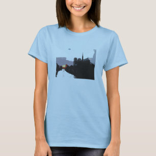 T-shirt Chemise de coucher du soleil de Notre Dame