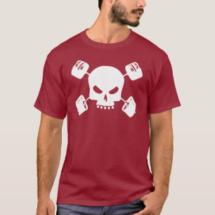 T-shirt Chemise de croix crâne et barbell pour ascenseurs