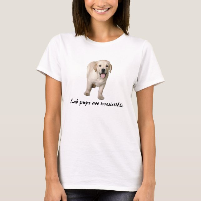 T-shirt Chemise de dames de chiot de labrador retriever (Devant)