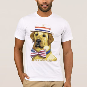 T-shirt Chemise de Démocrate de chien jaune rétro