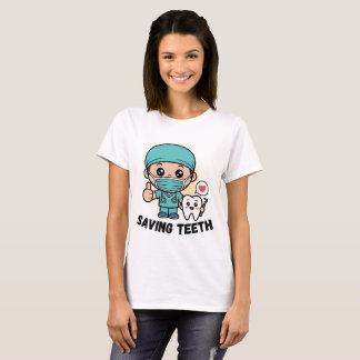 T-SHIRT CHEMISE DE DENTISTE DRÔLE : SAUVER LES DENTS