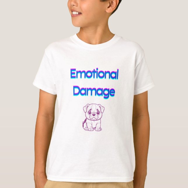 T-shirt Chemise de dommages émotionnels pour garçons (Devant)