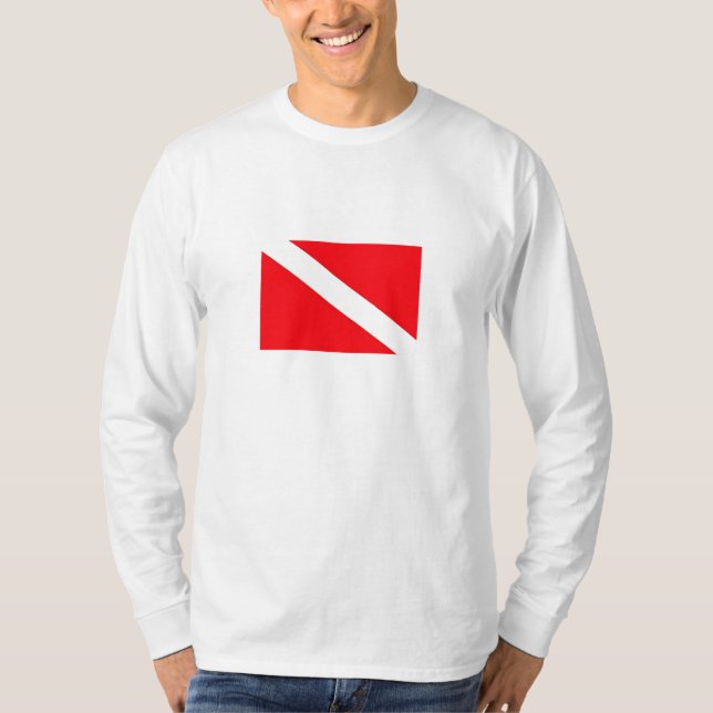 T-shirt Chemise de douille de drapeau de piqué longue (Devant)