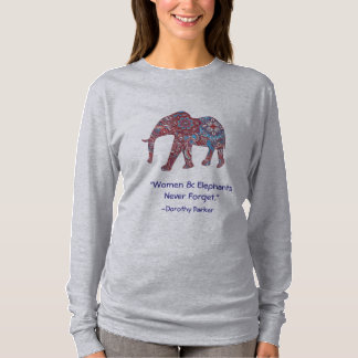 T-shirt Chemise de douille de l'éléphant des femmes longue