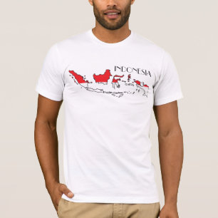 T-shirt Chemise de Drapeau-Carte de l'Indonésie