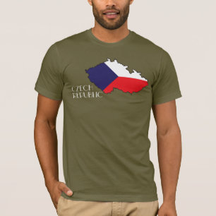 T-shirt Chemise de Drapeau-Carte de République Tchèque