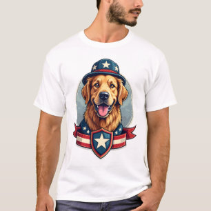 T-shirt Chemise de famille de vétéran Retriever doré patri