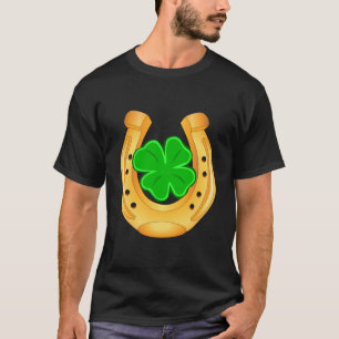T-shirt Chemise de fer à cheval d'or Four Leaf