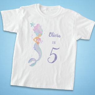 T-shirt Chemise de fête d'anniversaire de sirène mignonne 