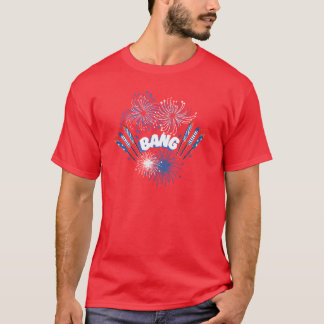 T-shirt Chemise de feux d'artifice BANG / Fête de l'Indépe