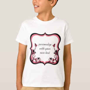 T-shirt Chemise de fille à cadre floral Sassy, rose
