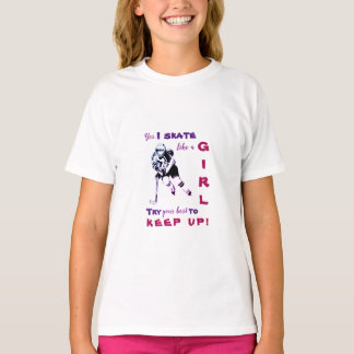 T-shirt Chemise de fille d'hockey - le raie aiment une
