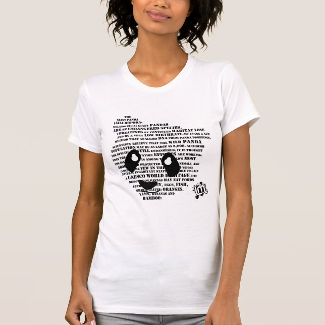 T-shirt Chemise de filles de panda (Devant)