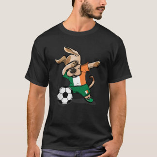T-shirt Chemise de football drôle de chien dabbing Irlande