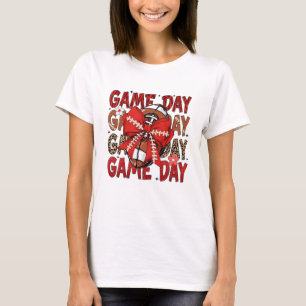 T-shirt Chemise de football rouge Game Day – Audacieuse et
