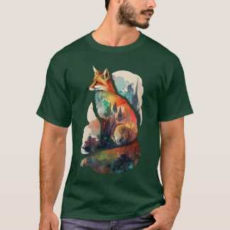 T-shirt Chemise de forêt de bois de r de animal sauvage d'
