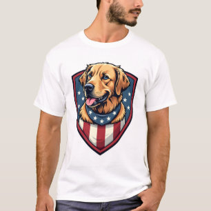 T-shirt Chemise de gravure de Retriever doré de papa de ch