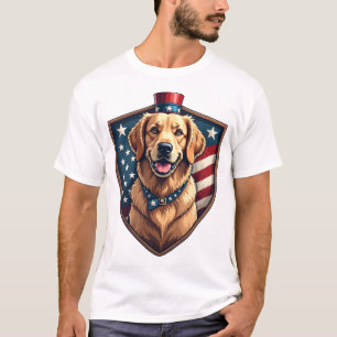 T-shirt Chemise de gravure de Retriever doré de Papa de ch
