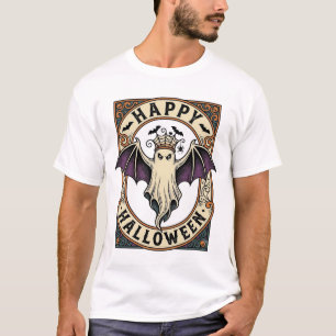 T-shirt Chemise de gravure vintage de chauve-souris fantôm