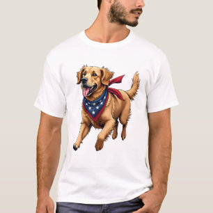 T-shirt Chemise de gravure vintage Retriever doré de liber