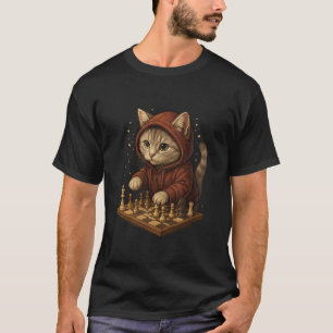 T-shirt Chemise de jeu d'échecs drôle pour amateur de chat