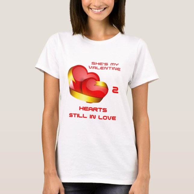 T-shirt Chemise de Jour Valentines pour les couples. (Devant)