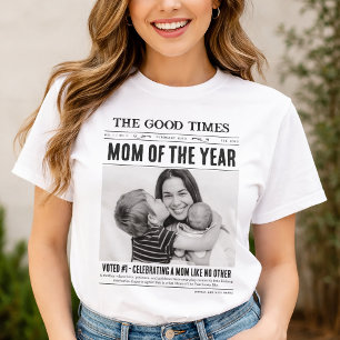 T-shirt Chemise de journal personnalisée, Cadeau de maman