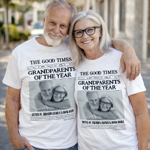T-shirt Chemise de journal personnalisée, Grands-parents d