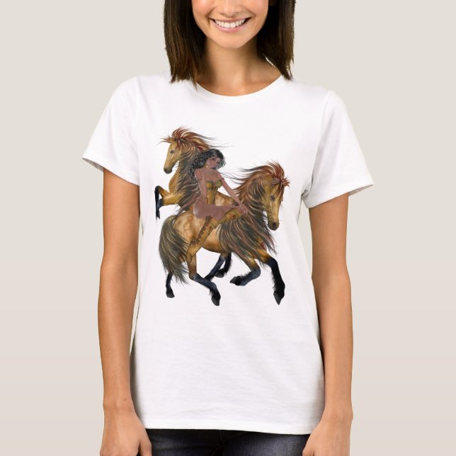 T-shirt Chemise de la princesse et des étalons amérindiens (Devant)