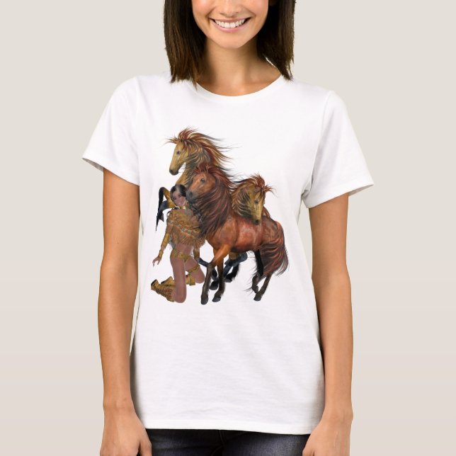 T-shirt Chemise de la princesse et des étalons amérindiens (Devant)