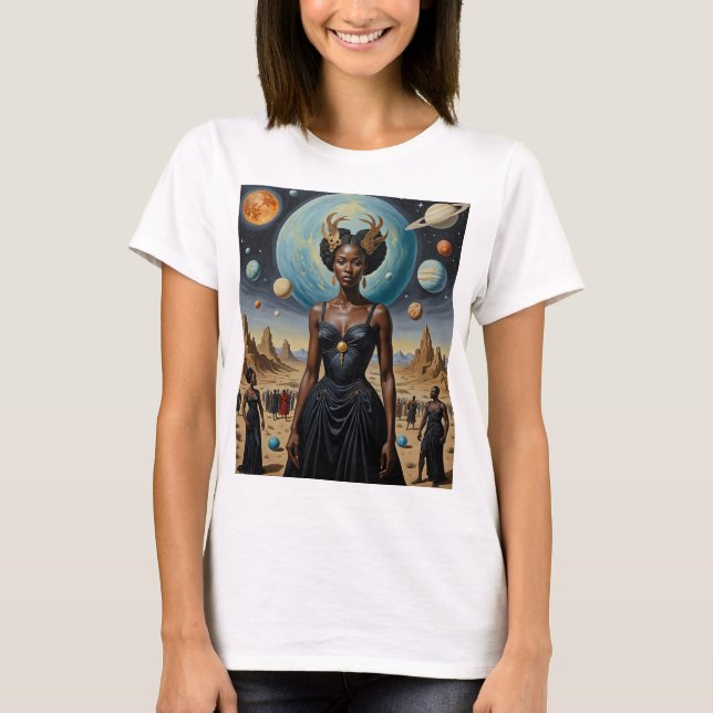 T-shirt Chemise de la reine cosmique de la couronne planét (Devant)