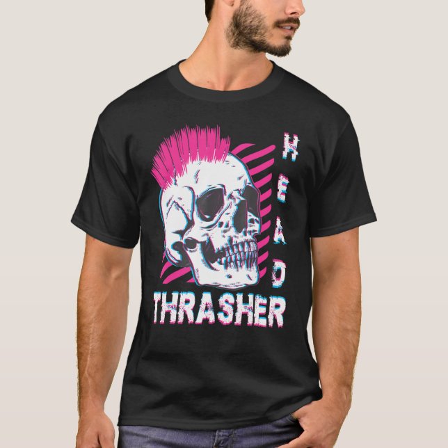 T-shirt Chemise de la tête de Thrasher Crâne détendu Patin (Devant)